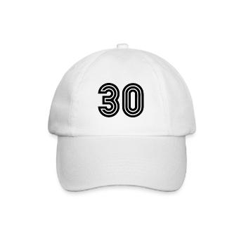 30. 30 ANS. 30e ANNIVERSAIRE. ANNIVERSAIRE 30 ANS. - Casquette classique - blanc/blanc - Devant