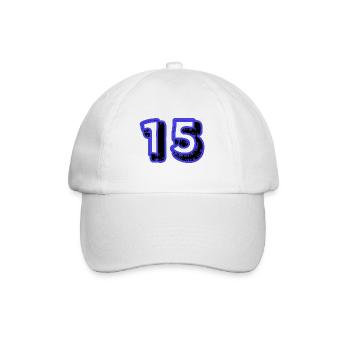 15. 15 ANS. 15e ANNIVERSAIRE. ANNIVERSAIRE 15 ANS. - Casquette classique - blanc/blanc - Devant
