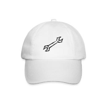 Wrench, hand-drawn - Baseball Cap - white/white - Front