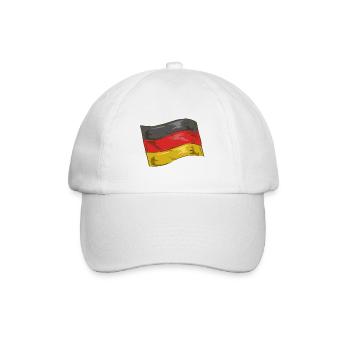 Deutschland Flagge Deutsche Fahne Used Look Heimat - Baseballkappe - Weiß/Weiß - Vorne