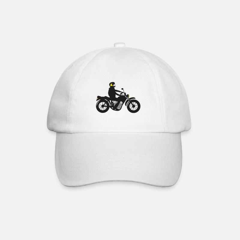 motorradfahrer - Baseballkappe - Weiß/Weiß