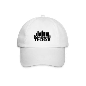 Underground Techno Raving Party Musik - Baseballkappe - Weiß/Weiß - Vorne
