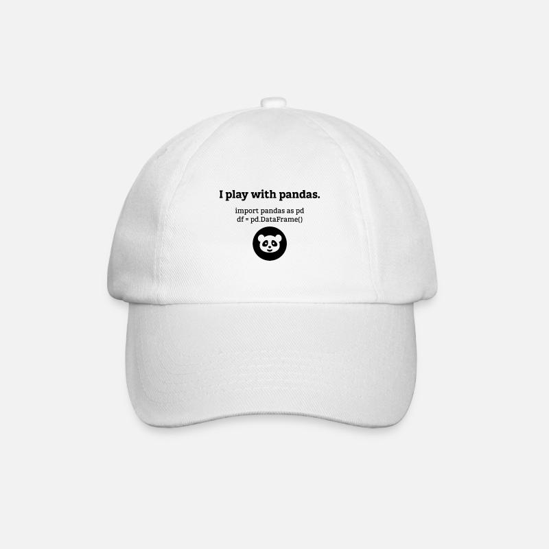 Pandas Data Science Computer Science Gift - Baseball Cap - white/white