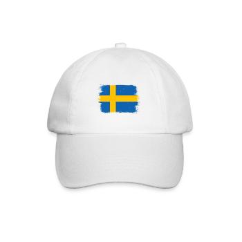 Suède Drapeau Scandinavie Drapeau suédois - Casquette classique - blanc/blanc - Devant