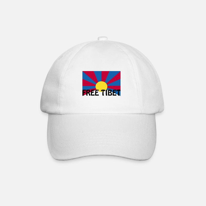 free tibet - Baseballkappe - Weiß/Weiß