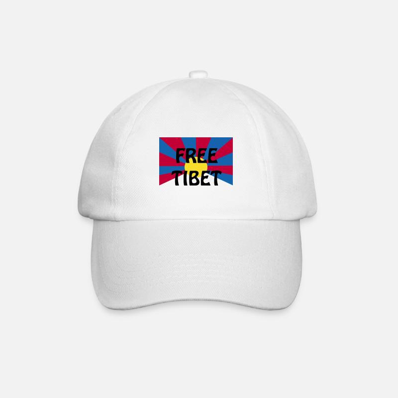 free tibet - Baseballkappe - Weiß/Weiß