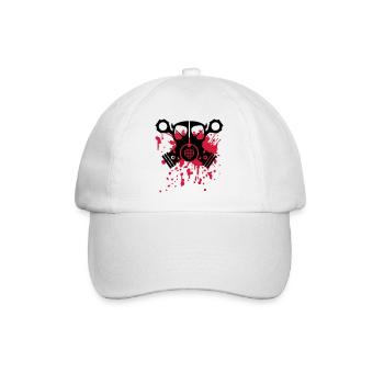 unlimited logo skull piston seizure - Baseball Cap - white/white - Front