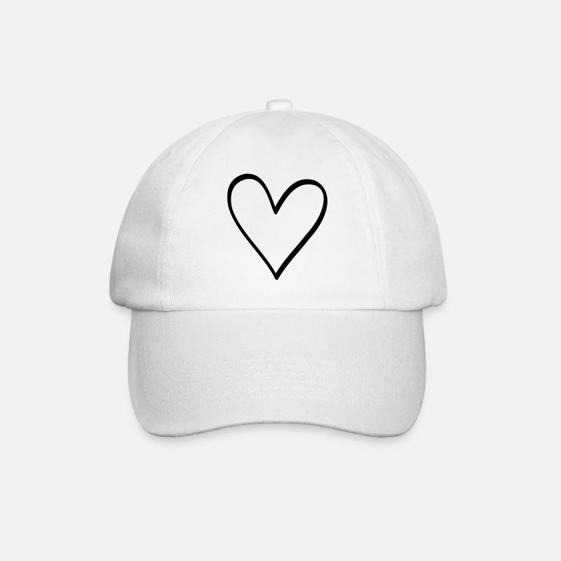 Herz Symbol Liebe Freundschaft Leben Geschenk - Baseballkappe - Weiß/Weiß