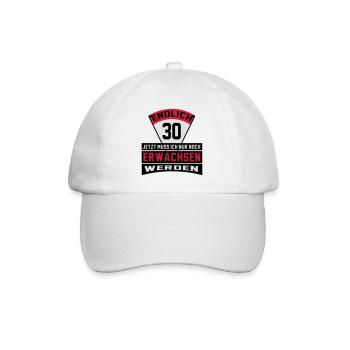 geburtstag_30 - Baseball Cap - white/white - Front