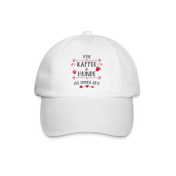 Herzpfote Kaffee Rahmen - Baseballkappe - Weiß/Weiß - Vorne