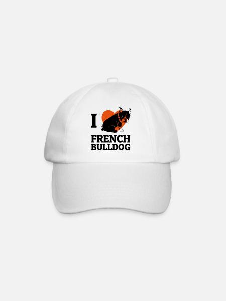 J'adore le bouledogue français - Casquette classique - blanc/blanc