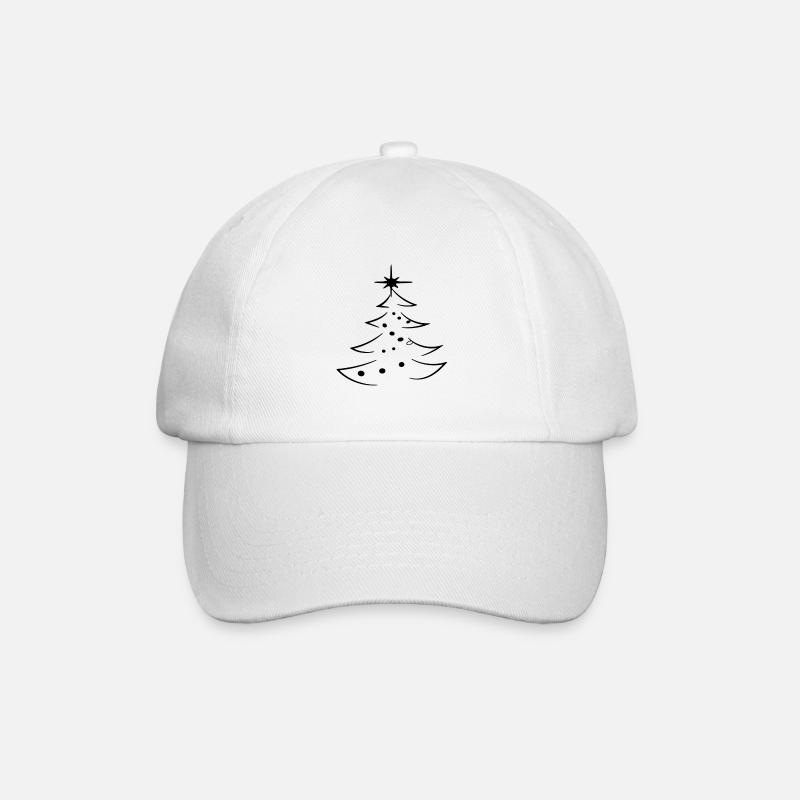 Weihnachtsbaum mit Deko ugly christmas Geschenk - Baseballkappe - Weiß/Weiß
