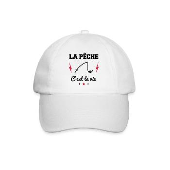 Angeln ist Leben, Angelgeschenk, Angeln - Baseballkappe - Weiß/Weiß - Vorne
