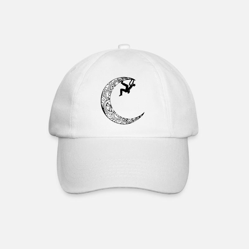 Klettern auf dem Mond - Klettererin auf dem Mond - Baseballkappe - Weiß/Weiß