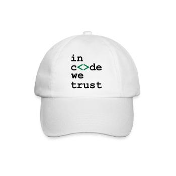 [ In code we trust ] - Baseball Cap - white/white - Front