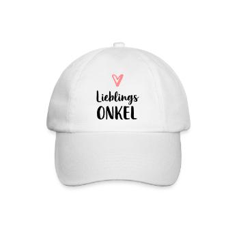Lieblings Onkel Herz Geschenk Geburtstag - Baseballkappe - Weiß/Weiß - Vorne