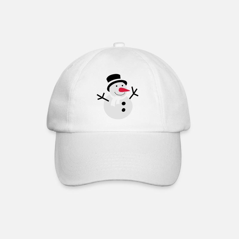 schneemann winter schnee - Baseballkappe - Weiß/Weiß