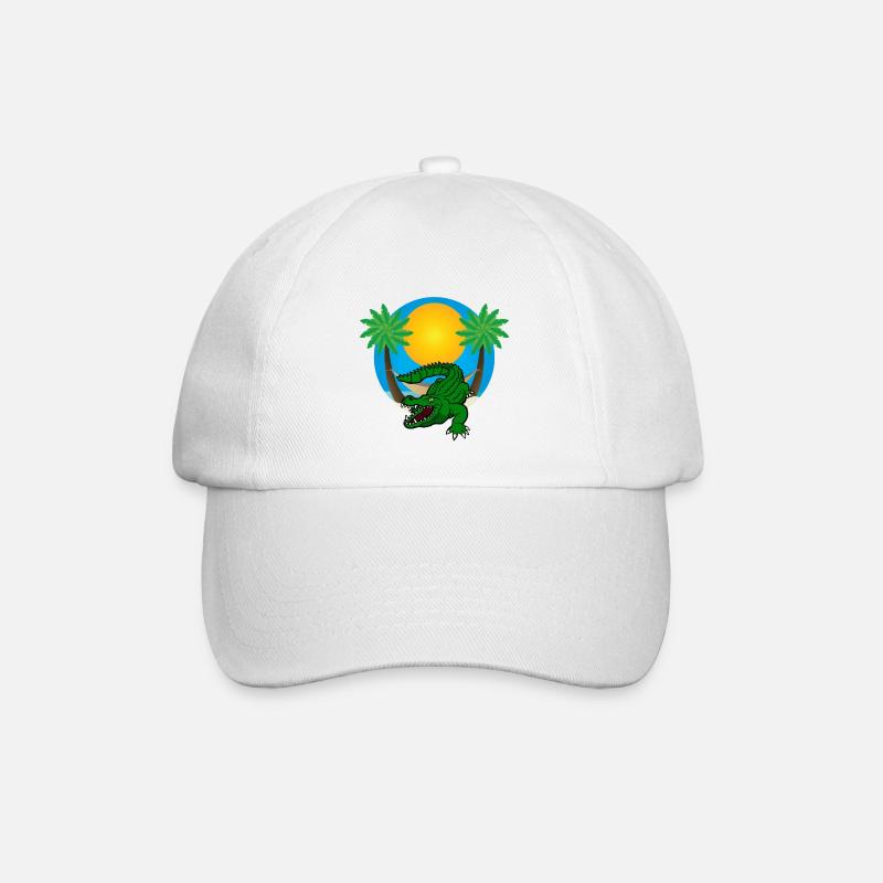 Palmiers au crocodile - Casquette classique - blanc/blanc
