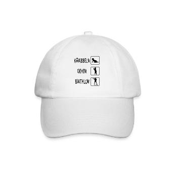 Krabbeln Gehen Biathlon Baby Geschenk - Baseballkappe - Weiß/Weiß - Vorne