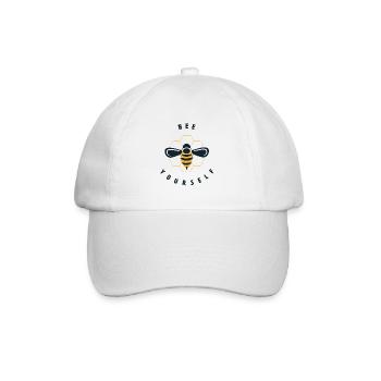 bee yourself motif - bees motivation lettering - Baseball Cap - white/white - Front