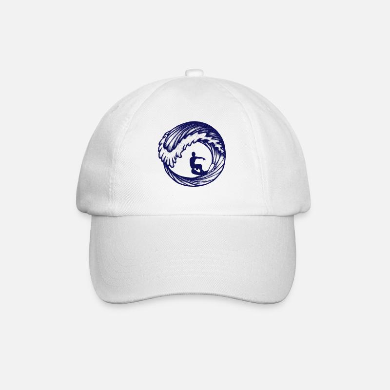 Surfer dans la grande vague - Casquette classique - blanc/blanc