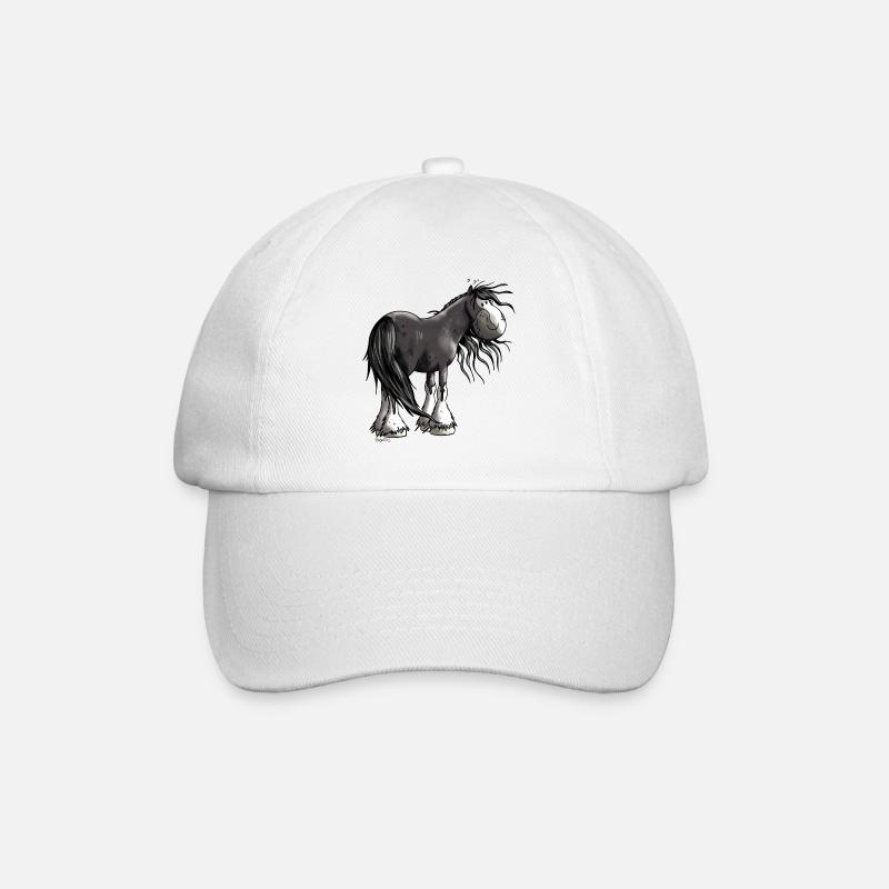 Fröhliches Shire Horse - Baseballkappe - Weiß/Weiß