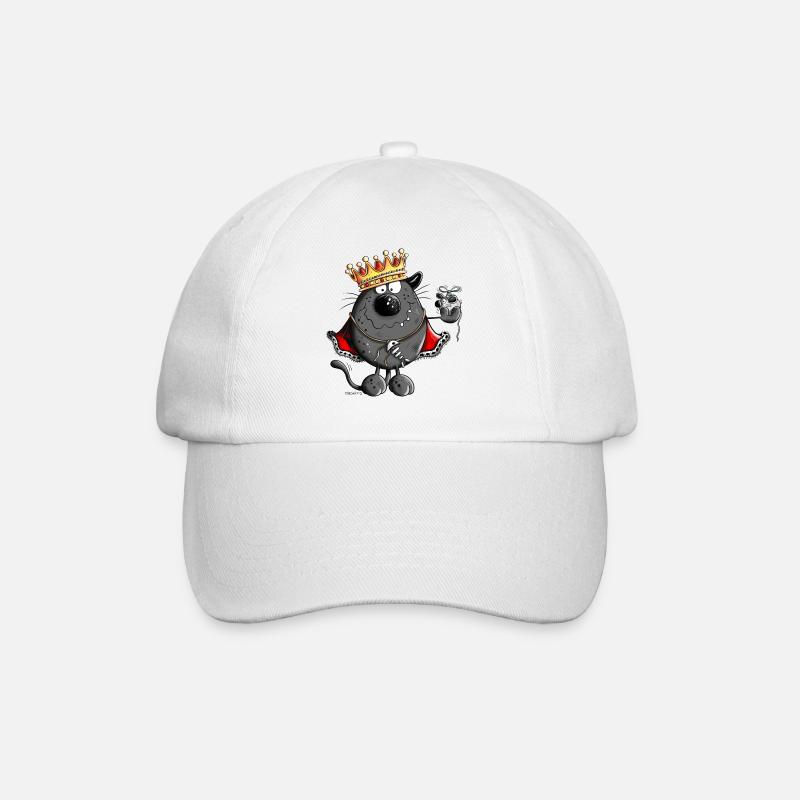 Katzen King - Baseballkappe - Weiß/Weiß