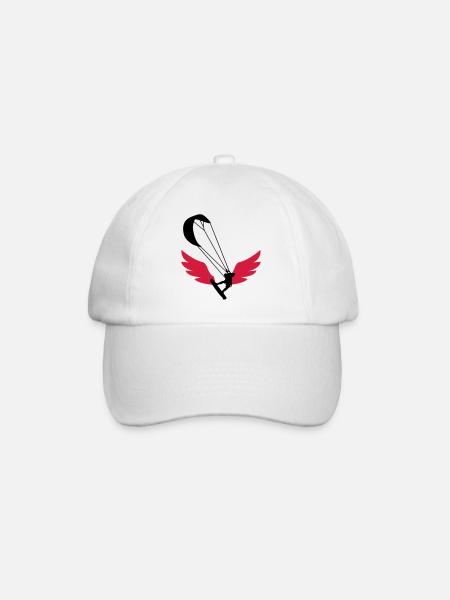 Kitesurfen / Kitesurfer / Kiteboarden / Kitesurf - Baseballkappe - Weiß/Weiß