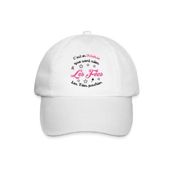 Fée / Fille / Reine / Naissance / Bébé / Octobre - Baseball Cap - white/white - Front