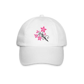 Beautiful, filigree flowers. Floral element. - Baseball Cap - white/white - Front