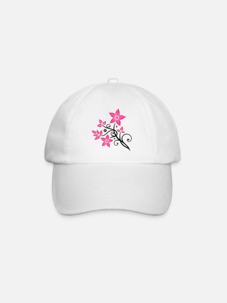 Belle fleurs en filigrane. Élément floral. - Casquette classique - blanc/blanc