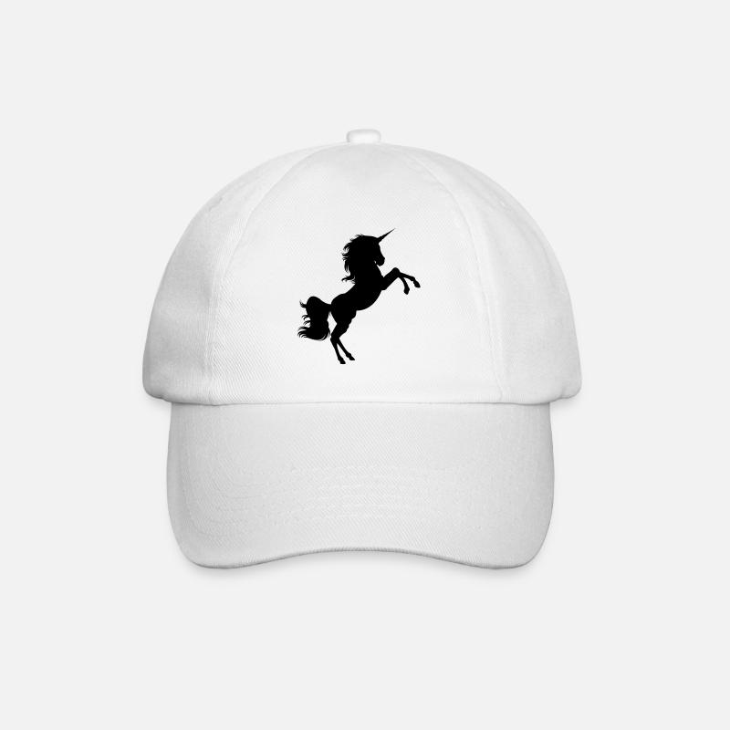 Unicorn / Einhorn Silhouette #3 - Baseballkappe - Weiß/Weiß