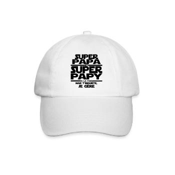 super papa et super papy - Casquette classique - blanc/blanc - Devant