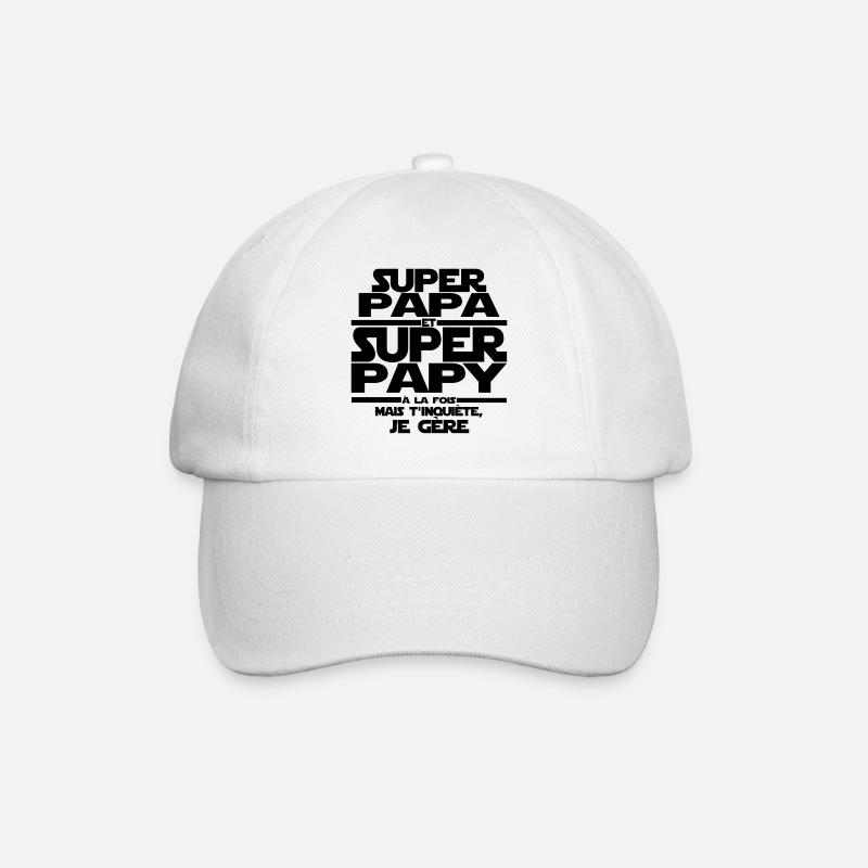 super papa et super papy - Casquette classique - blanc/blanc