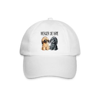 Zwei Berger de Brie - Briard - Comic - Geschenk - Baseballkappe - Weiß/Weiß - Vorne