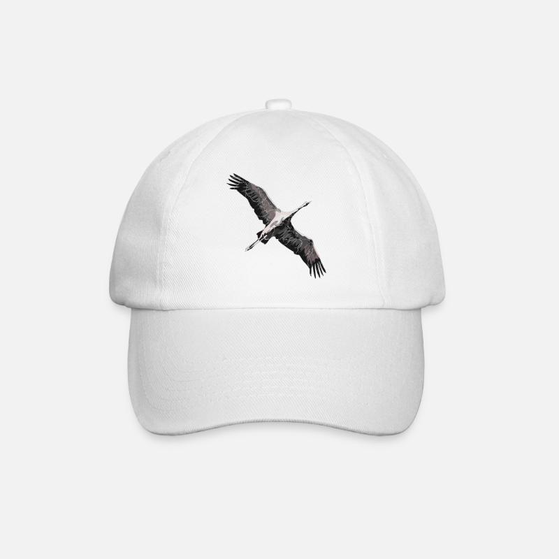 Crane flying south - Baseball Cap - white/white