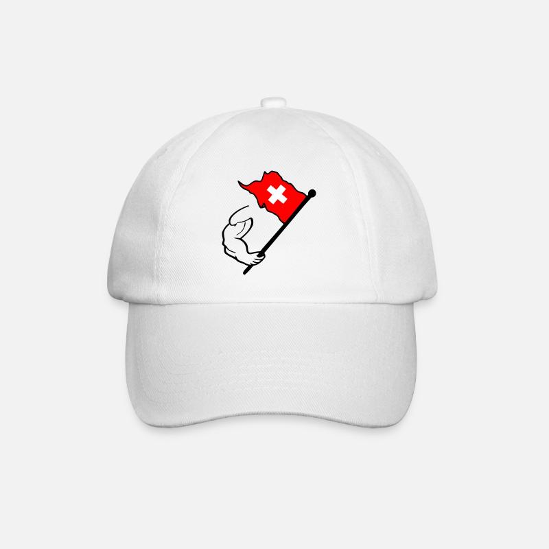 Schweiz Flagge - Baseballkappe - Weiß/Weiß