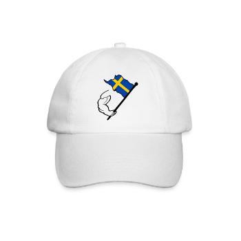Schweden Flagge - Baseballkappe - Weiß/Weiß - Vorne