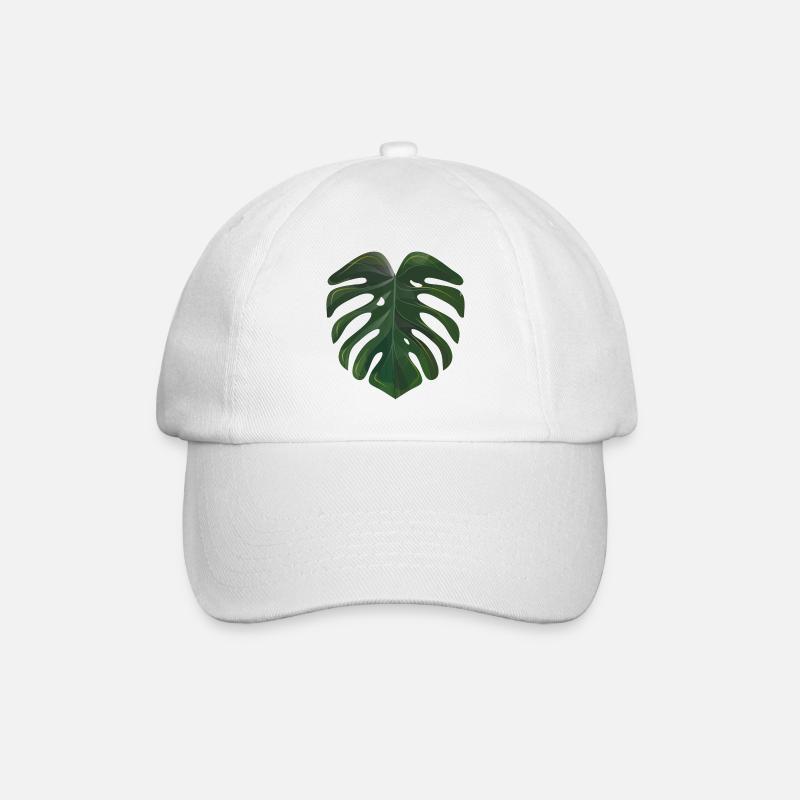 Feuille de la Monstera deliciosa - feuille de fenêtre - Casquette classique - blanc/blanc