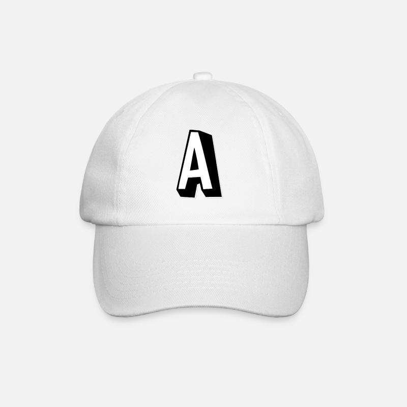 Lettre A - Alphabet A - Casquette classique - blanc/blanc