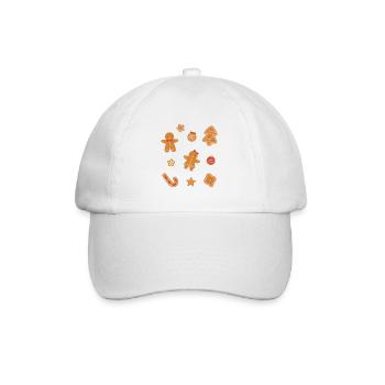 Netter Weihnachtsplätzchen-Lebkuchen-Mann und Frau - Baseballkappe - Weiß/Weiß - Vorne