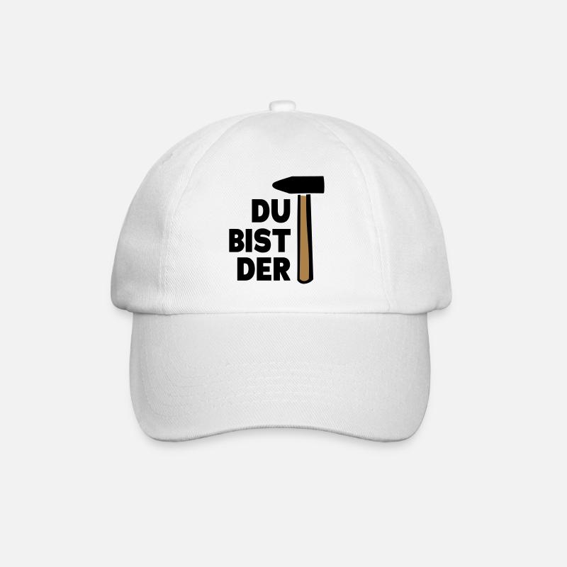 Du bist der Hammer Geschenkidee - Baseballkappe - Weiß/Weiß