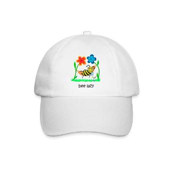bee lazy, faule Biene, süße Biene, lustige Tiere - Baseballkappe - Weiß/Weiß - Vorne