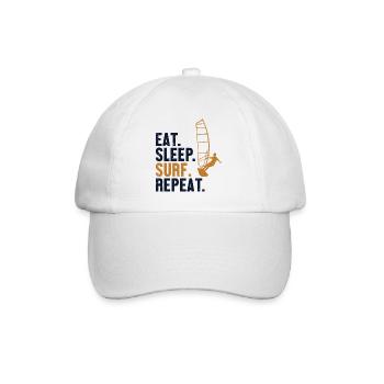 Eat Sleep Surf Repeat Water Sports Sailboarding - Baseball Cap - white/white - Front