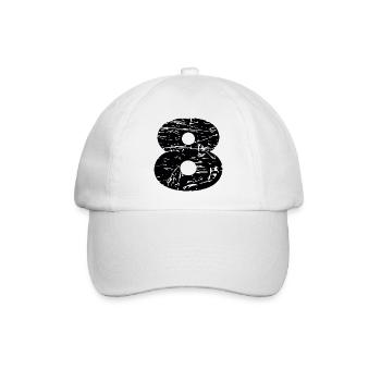 8 - Baseballkappe - Weiß/Weiß - Vorne