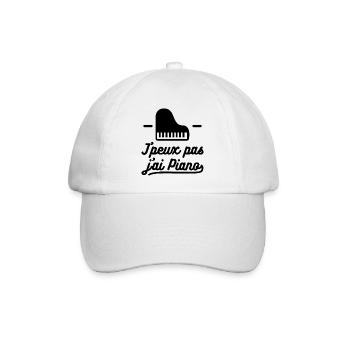 J'peux pas j'ai piano - Casquette classique - blanc/blanc - Devant