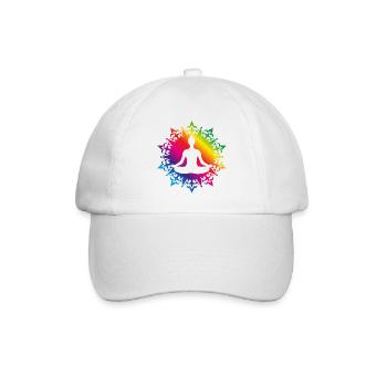 1000 yoga coloré avec silhouette - Casquette classique - blanc/blanc - Devant