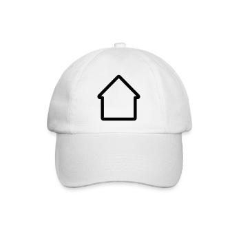 Minimal House Outline Icon For Home And Property - Baseball Cap - white/white - Front