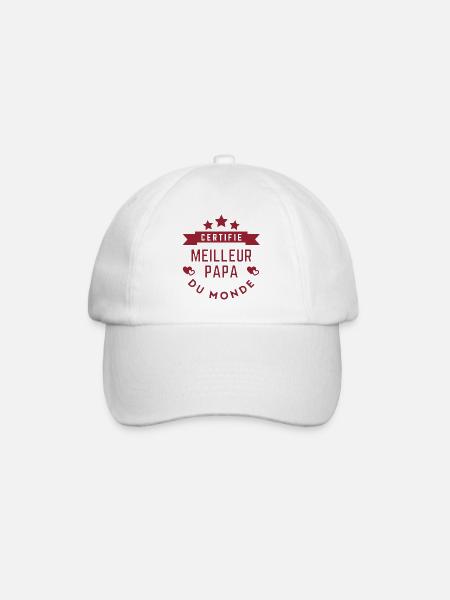 Certifié Meilleur Papa - Casquette classique - blanc/blanc