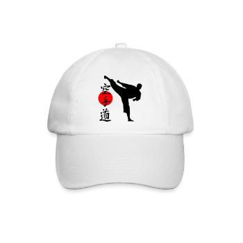 Karate Yokogeri with lettering - Baseball Cap - white/white - Front